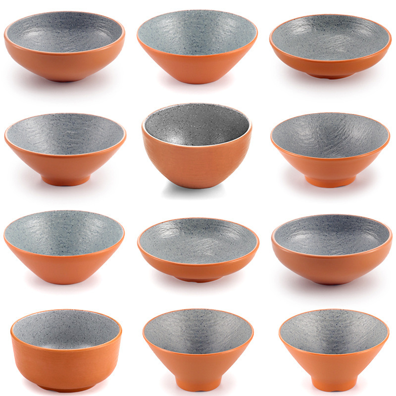 Small bowl of melamine imitation porcelain hot pot barbecue shop tableware seasoning bowl creative restaurant plastic rice bowl small soup bowl commercial