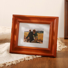 简约欧式实木相框摆台6寸7寸10寸A4横竖可用中空立体复古木质相框