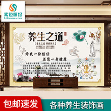 包邮养生图 会所挂画背景墙装饰足疗墙贴中医人体九种体质养生图