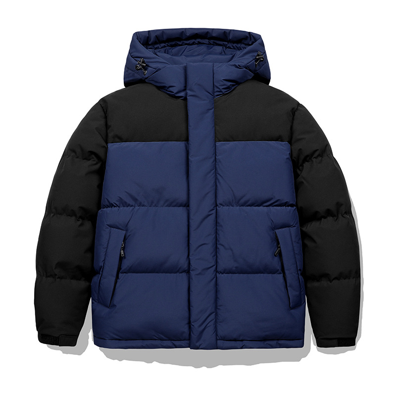 Cross-border engrosado empalmado chaqueta de algodón casual para hombres y mujeres chaqueta con capuzas pareja pan de algodón