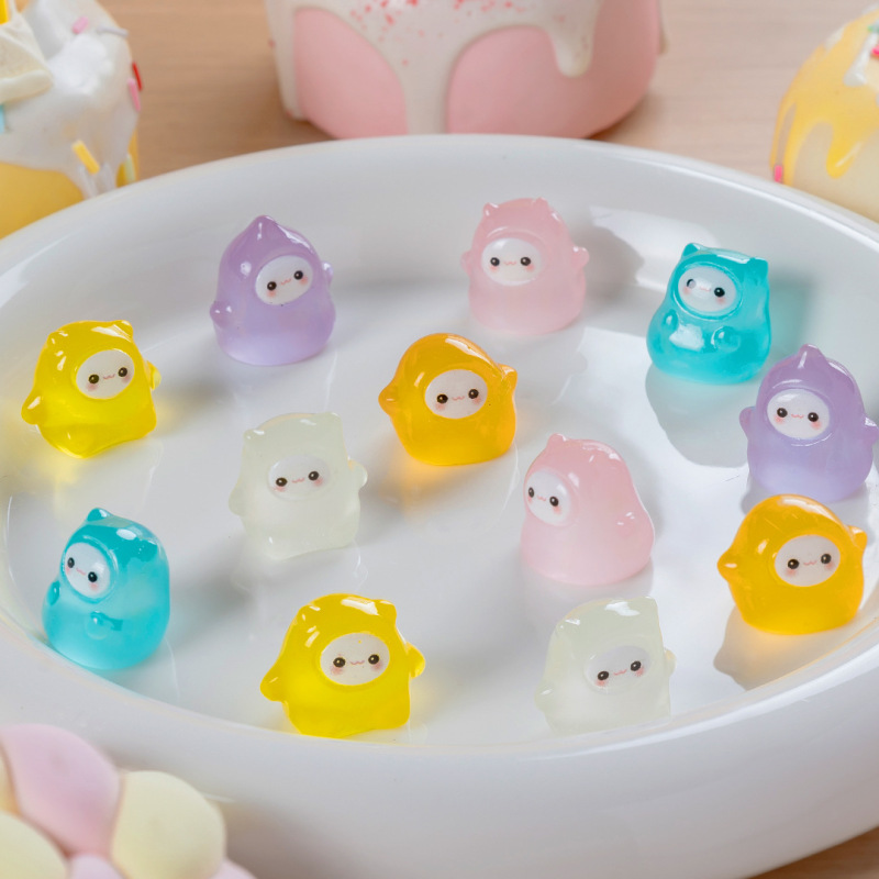 创意夜光树脂小精灵小幽灵立体 diy饰品配件创意桌面车载摆件批发|undefined