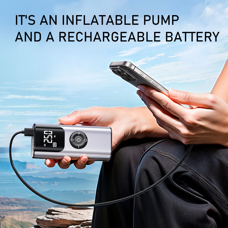 Cross-border vehicle-mounted wireless air pump portable air pump car tire with tire pressure measurement car electric air pump