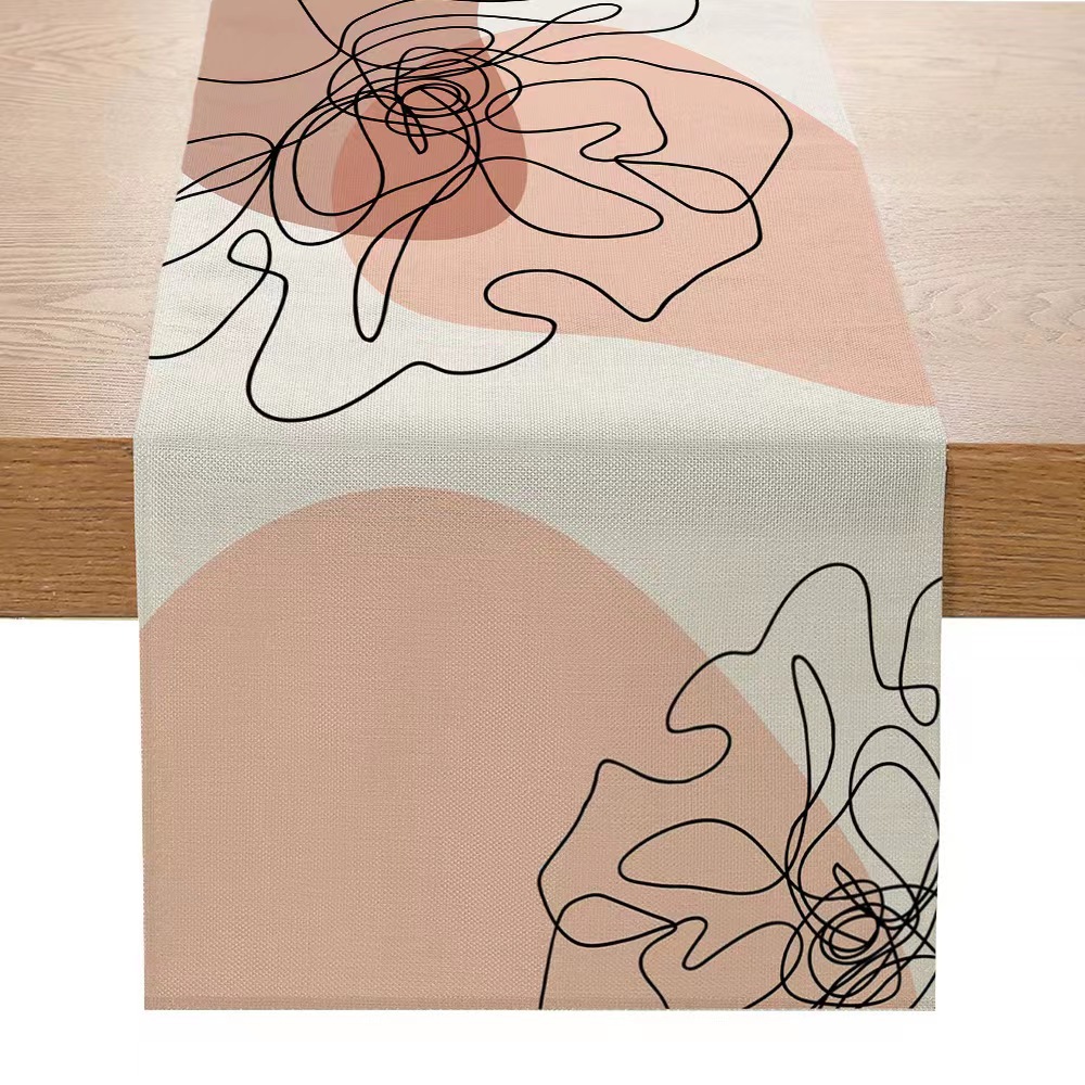 Camino DE MESA DE LINO Morandi estilo serie impreso mesa de comedor tela decorativa Amazon sala de estar mesa de café pasillo mantel transfronterizo image 7