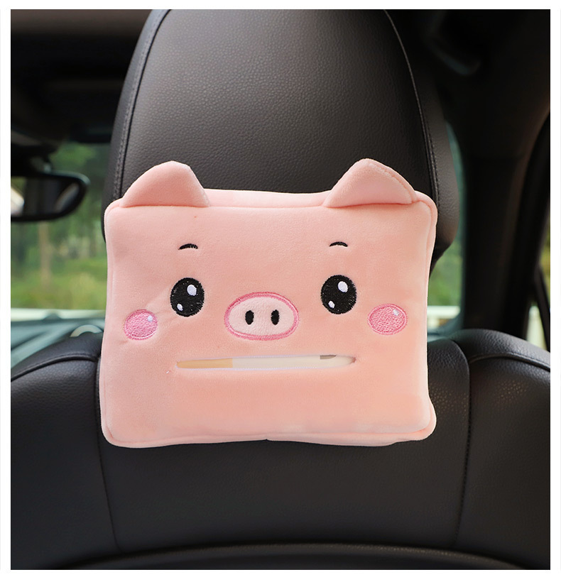 Cartoon Car Tissue Box Multifunctional Car Tissue Box Car Seat Back Sun Visor Armrest Box Tissue Box Cover