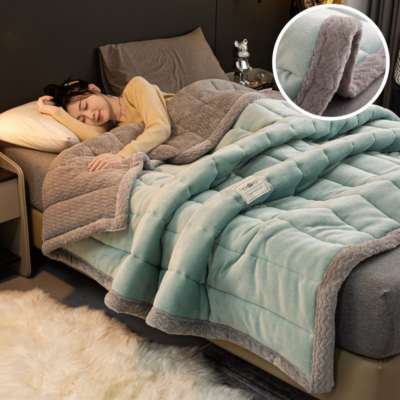 加厚法兰绒毛毯牛奶绒被子盖被羊羔绒宿舍单人珊瑚绒冬季盖毯子