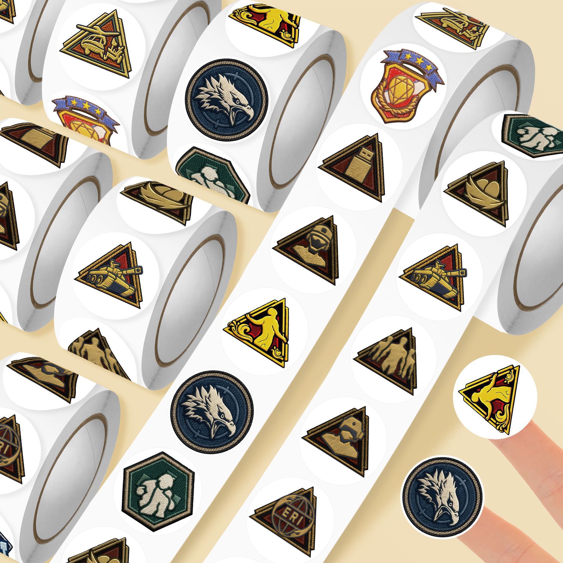 New Creative Delta Badge Roll Stickers Popular Game Delta Action Operator Exclusive Badge Stickers