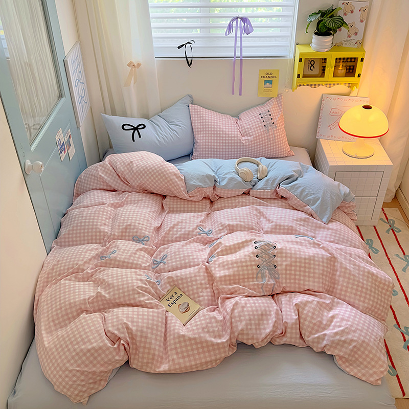 발레 리본 - 핑크 체크