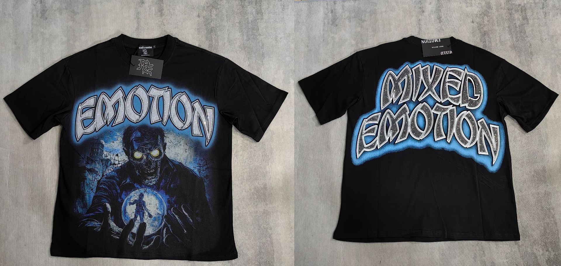 Transfronterizos MIXED EMOTION Ángel Impresión extraterrestre camiseta de hombre y mujer callejera de diamante de cuello redondo de manga corta