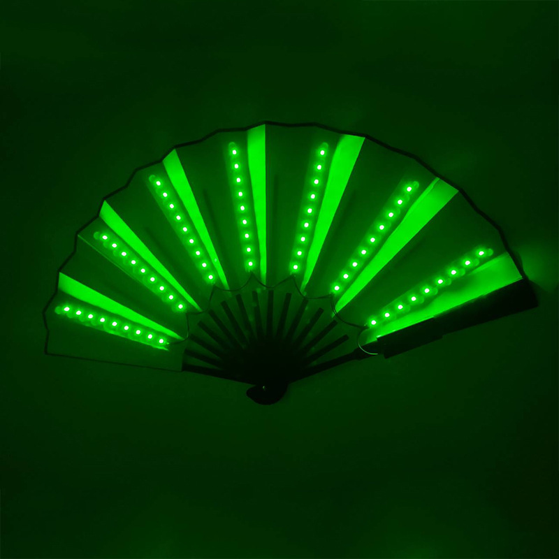Bar discoteca baile ventilador luminoso TikTok Net rojo ventilador plegable creativo etapa rendimiento hombres y mujeres atmósfera accesorios 3V ventilador