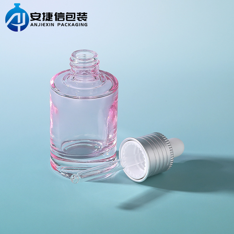 现货透明直圆滴管瓶30ml 磨砂精华原液玻璃瓶 精油瓶分装瓶|undefined