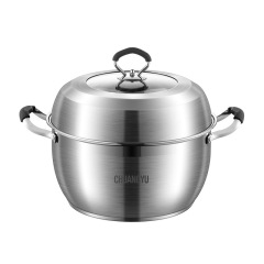 2F不鏽鋼鍋蒸鍋家用蒸煮鍋湯鍋一體饅頭包子單雙層蒸籠電磁爐燃氣