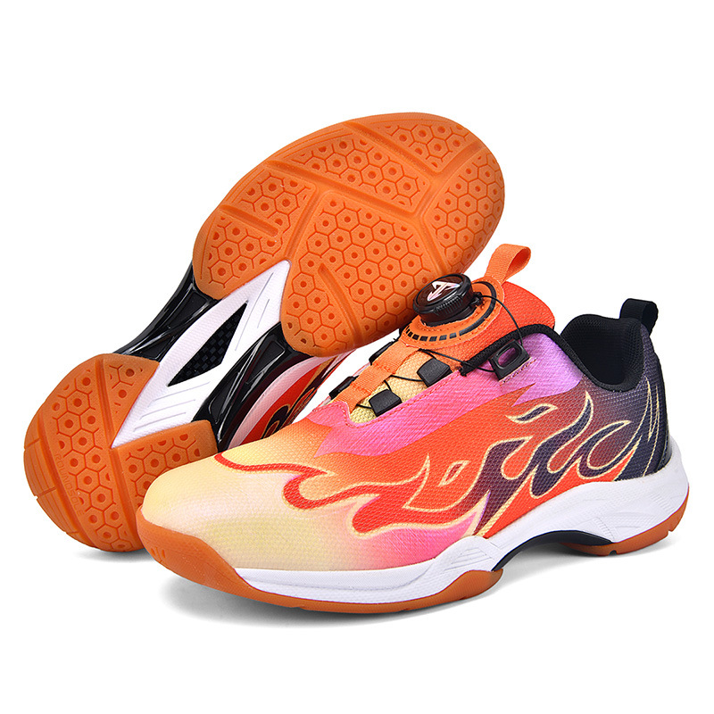 Nuevos zapatos de bádminton infantiles Beacon transfronterizos jóvenes ligeros respirables y amortiguadores botones giratorios zapatos de tenis de mesa
