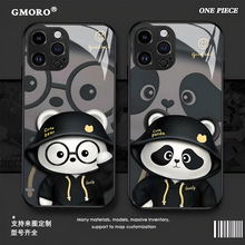 可爱熊猫iPhone16promax玻璃13男女14手机壳mate60小熊p50批发K70