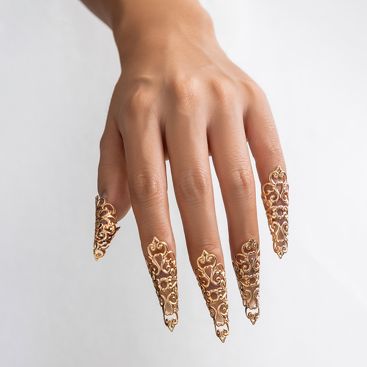 Bracelet chaîne à griffes de doigt Punk, anneaux de pointe d'ongle, motif creux, griffes de doigt de reine ancienne pour femmes et filles, Halloween Cosplay_voghion.com