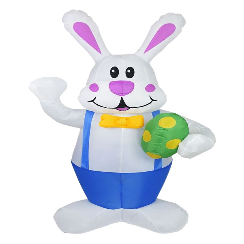 Conejo de Pascua modelo inflable 1,9 m inflable lindo conejo LED patio luminoso decoración de dibujos animados transfronterizo Amazon