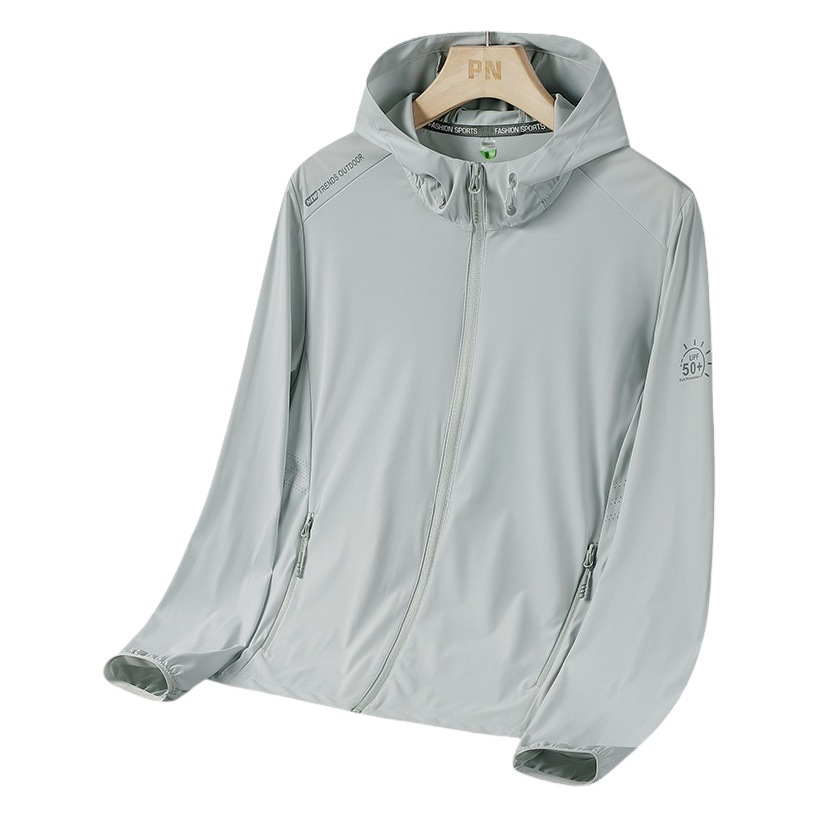 Outdoor Couple Sun Protection Clothing Men's and Women's Warp Knitted Ice Silk Skin Clothing UV Protection High Elastic Breathable Printable LOGO