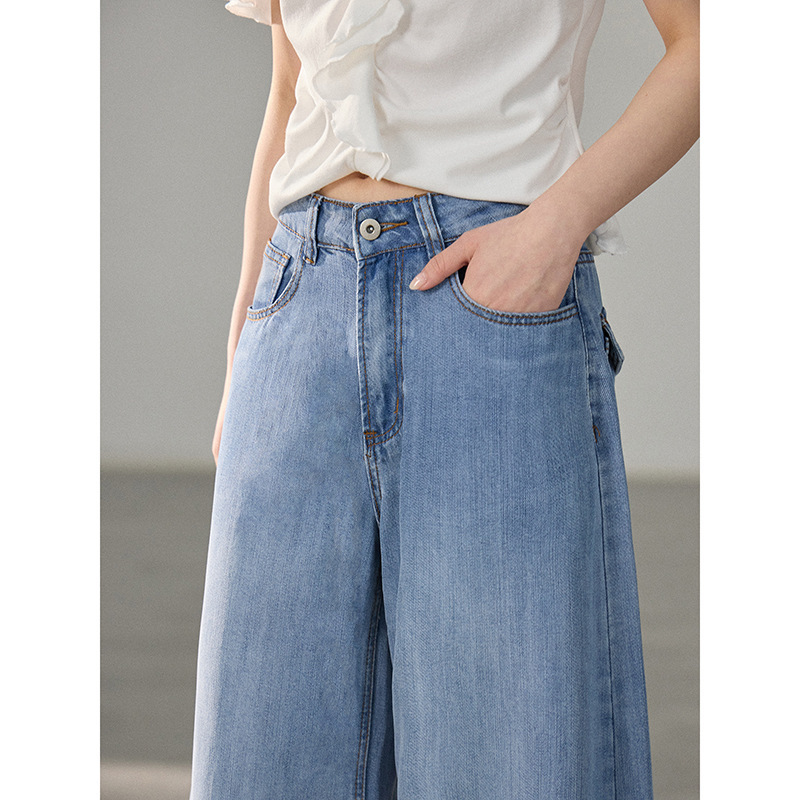 【Geming】Korean Style Vintage High-Waisted Wide-Leg Jeans for Women, Summer Straight-Leg Pants Ag219 【Geming】Korean Style Vintage High-Waisted Wide-Leg Jeans for Women, Summer Straight-Leg Pants Ag219