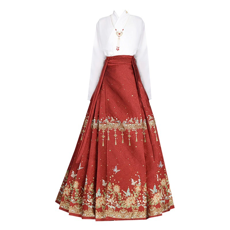 Оригинальный Женский тканый золотой макияж chuangming Hanfu, цветочный костюм, весенне-осенняя свадебная одежда, новое Повседневное платье в китайском стиле для пригородных поездок