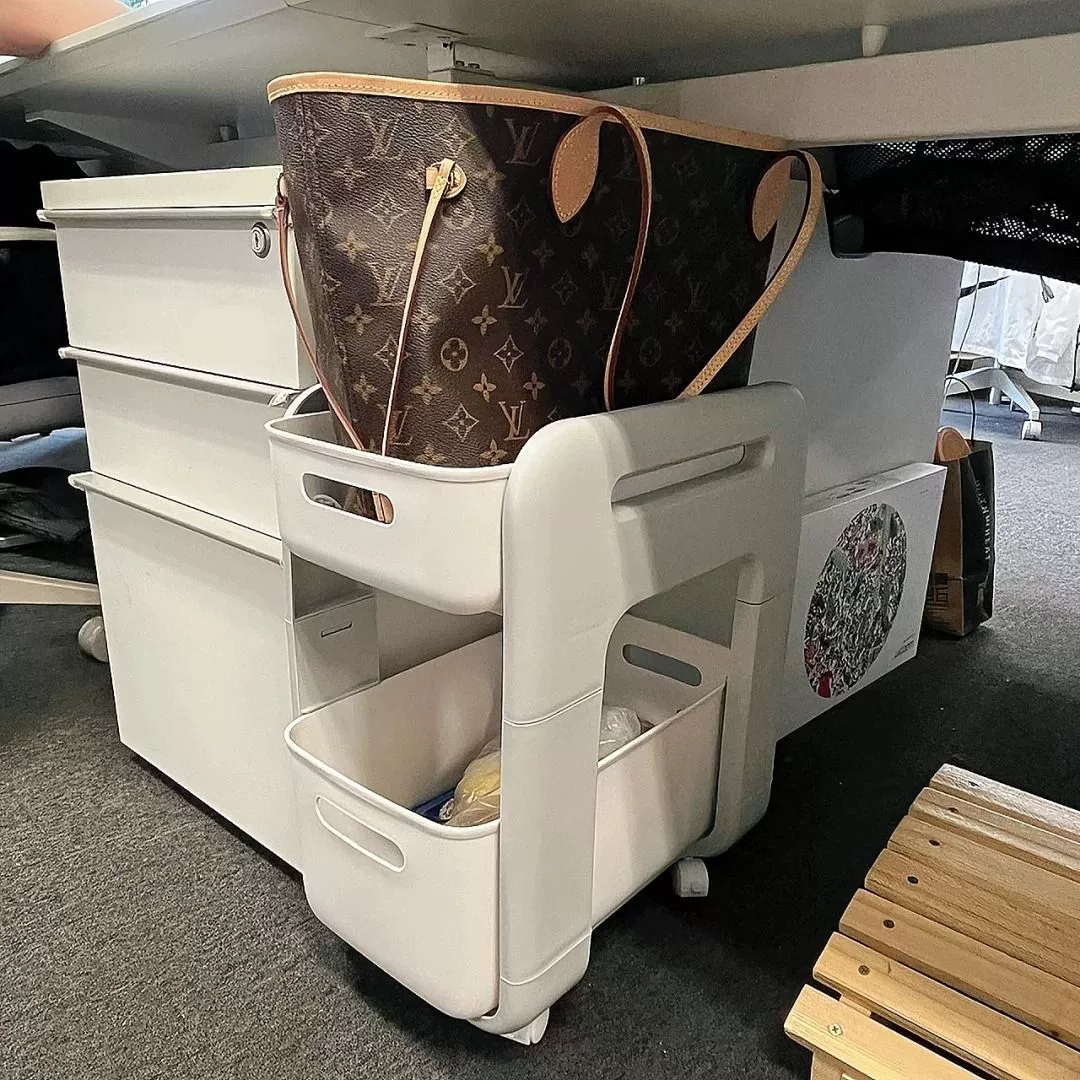 Подставка для школьных сумок съемная тележка под офисным столом