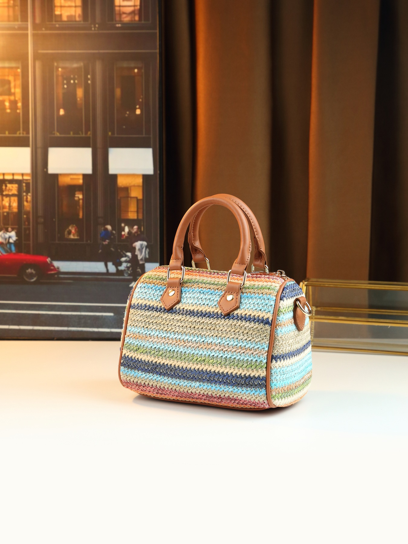 Women's Canvas Patchwork Bucket Bag For Casual Summer Commuting_voghion.com
