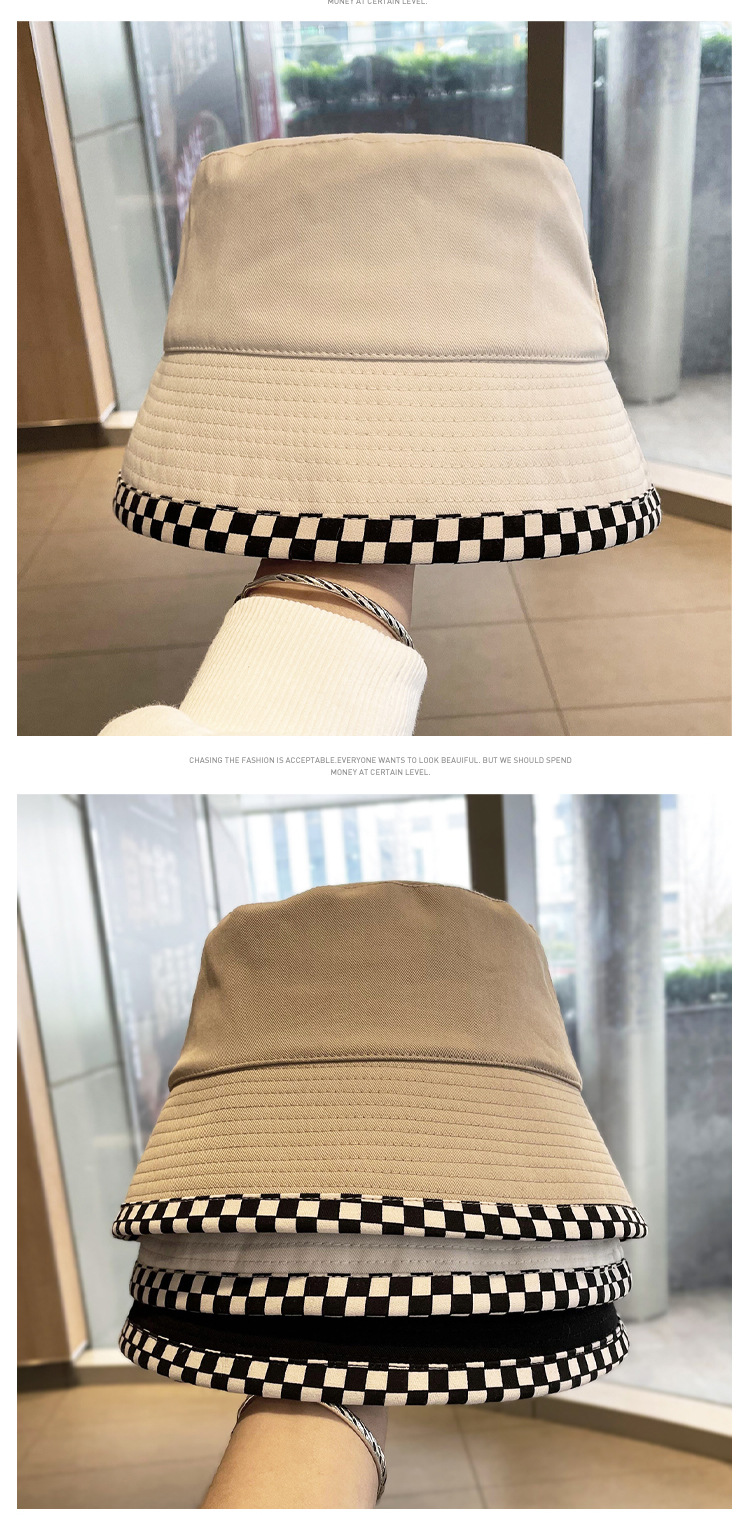 Women's Streetwear Lattice Flat Eaves Bucket Hat display picture 3