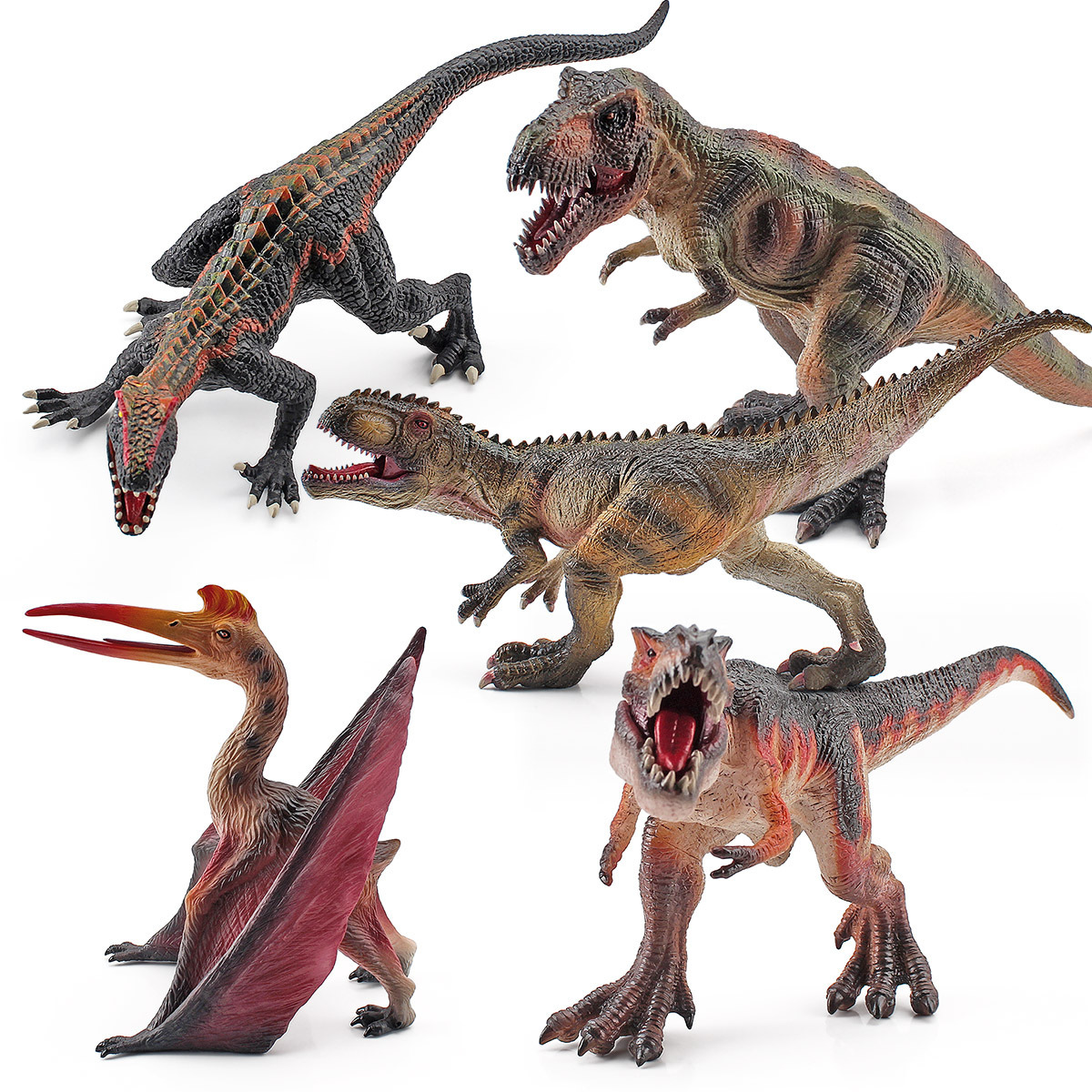 Figura de exhibición estática de dinosaurios de la jurásica, modelo sólido de animales del sur de América: Giganotosaurus, Halesaurus, Velociraptor, para niños, transfronterizo.