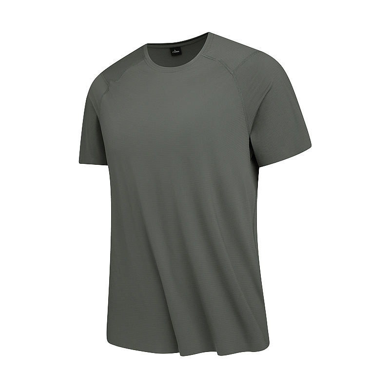 Nylon Spandex New Style Ice Silk Seamless T-Shirt Men's Summer New Elastic Short-Sleeved Quick-Drying Breathable Sports Top