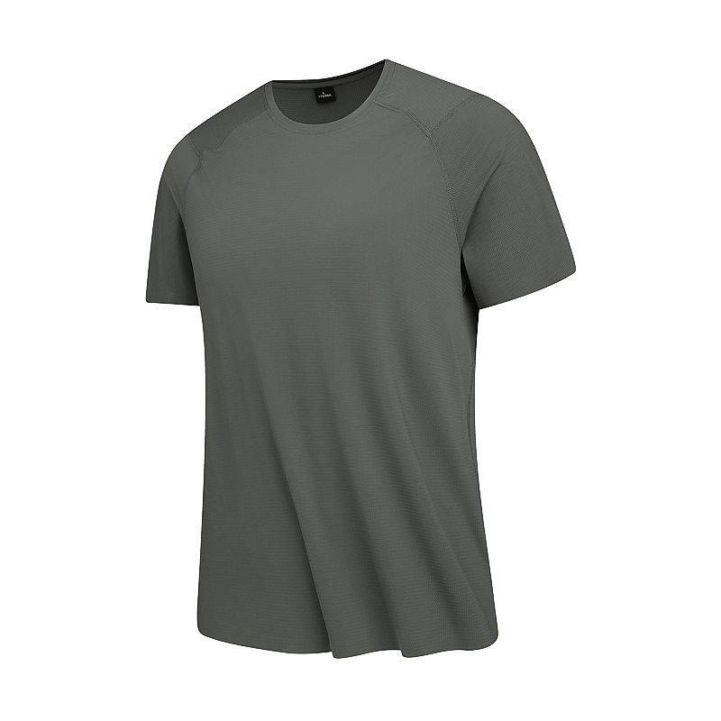 Nylon Spandex New Style Ice Silk Seamless T-Shirt Men's Summer New Elastic Short-Sleeved Quick-Drying Breathable Sports Top