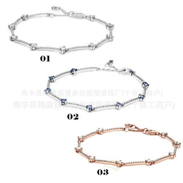 Panjia Dora 925 Sterling Silver Bracelet Rose Gold Sparkling Pavé Chain Gift Girlfriend Bracelet Basic Bracelet Panjia Dora 925 Sterling Silver Bracelet Rose Gold Sparkling Pavé Chain Gift Girlfriend Bracelet Basic Bracelet