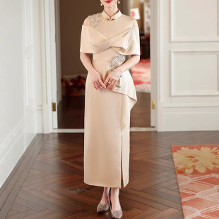 "New Chinese Style" Mother's Wedding Dress 2025 New Elegant Elegant Happy Mother-in-law Dress Young Cheongsam Dress