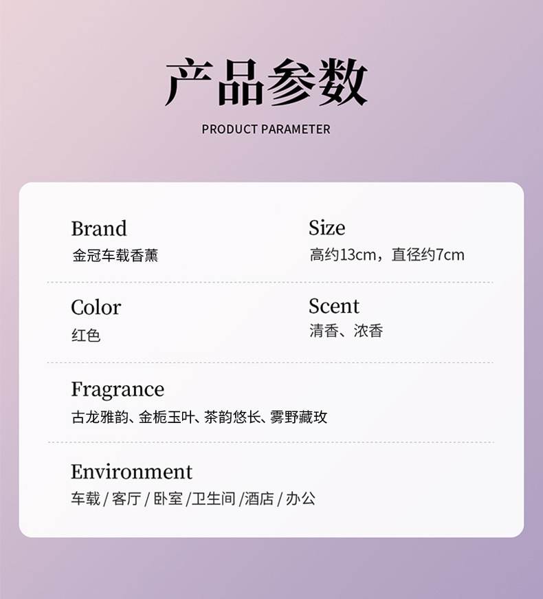 Source Manufacturer of Car Fragrance, High-End Aromatherapy, Air Freshener for Car Interior, Eliminates Odors, Supports Oem/Odm