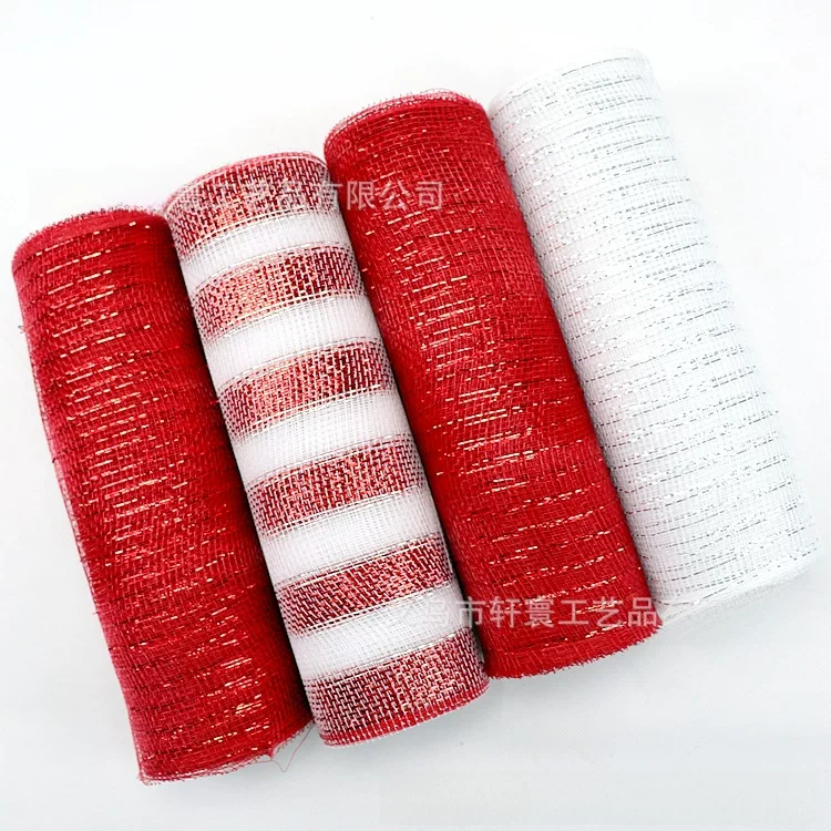 Christmas decoration net cloth PP plastic network cloth Amazon cross -border multiple gold silk packaging network home festivals ribbon
