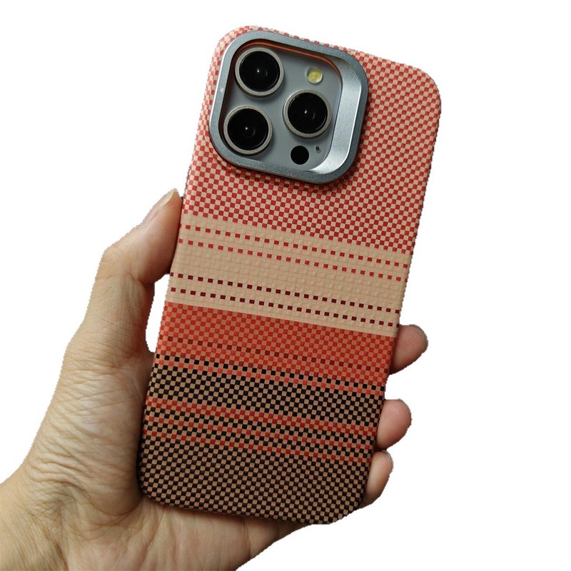 凯夫拉碳纤维适用iPhone16磁吸手机壳苹果15promax镜头支架防摔14|undefined