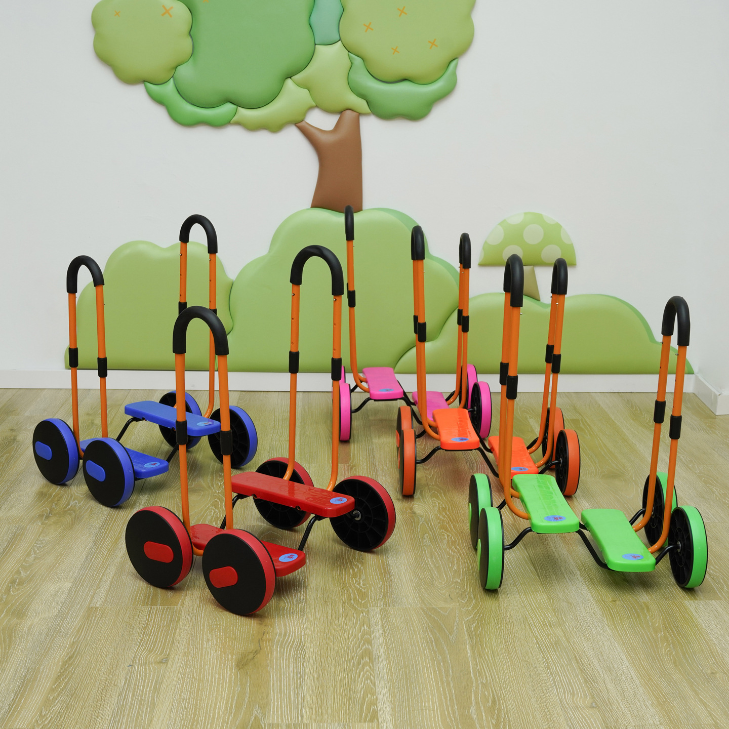 silencioso cuatro ruedas pedal niño equipo de entrenamiento sensorial coche de juguete interior al aire libre bebé pisar coche de equilibrio para niños