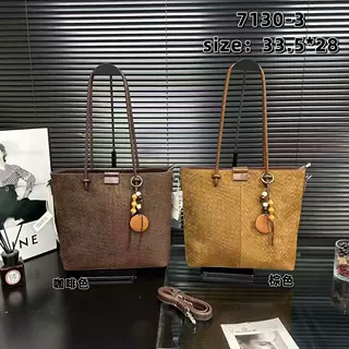 跨境单肩包大容量复古纯色高级感简约托特手提包时尚百搭通勤女包