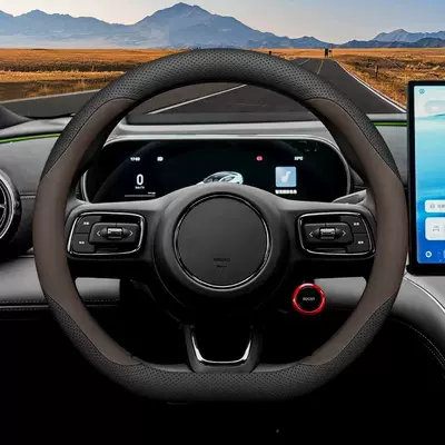 Steering wheel cover: accessories, all-season non-slip steering wheel - dark-brown-set-of-thin-pieces
