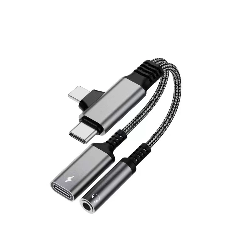Совместимо с Apple, Huawei, Samsung, Google TYPE-C/Lightning 4-в-1 адаптер аудио кабель
