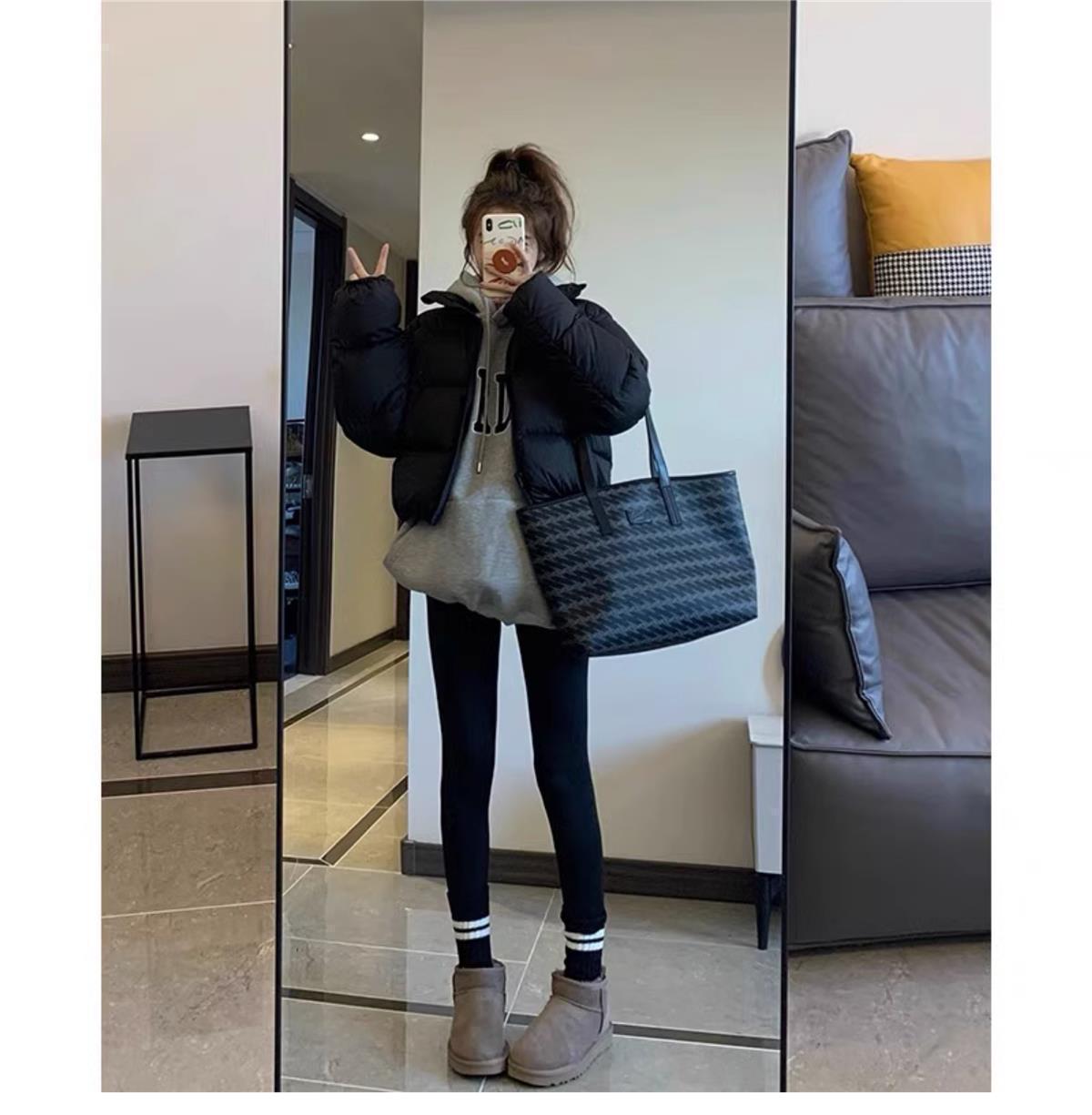 Women's Short High Waist Puffer Jacket Thickened Down Coat_voghion.com