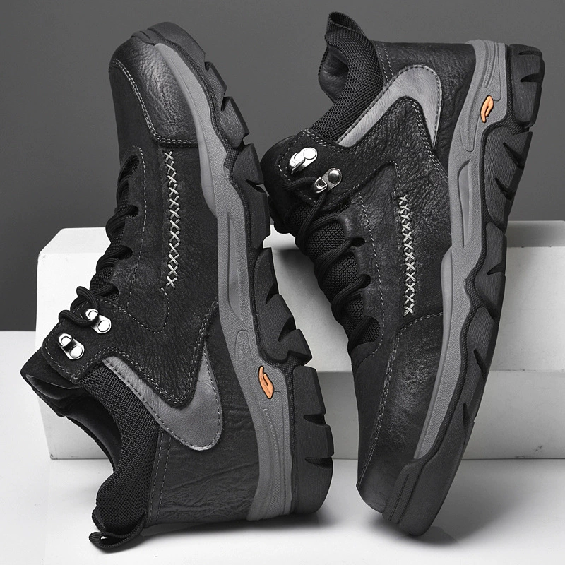 68006 Мужская обувь Уличная обувь походная обувь, осенняя Нескользящая износостойкая повседневная обувь больших размеров, короткие сапоги, хлопковая обувь