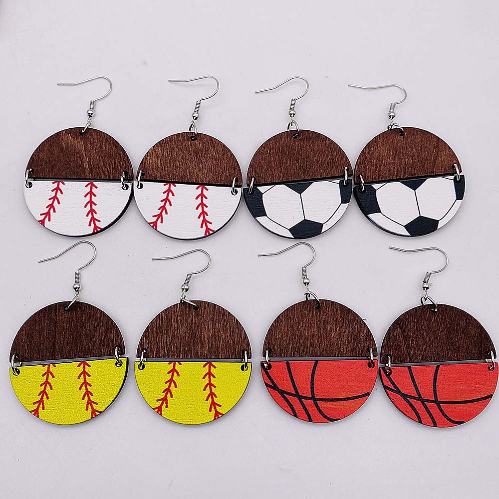 baseball football earrings