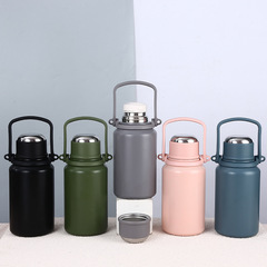 廠家批發316不鏽鋼保溫杯1000ML超大容量保溫壺手提戶外運動水壺