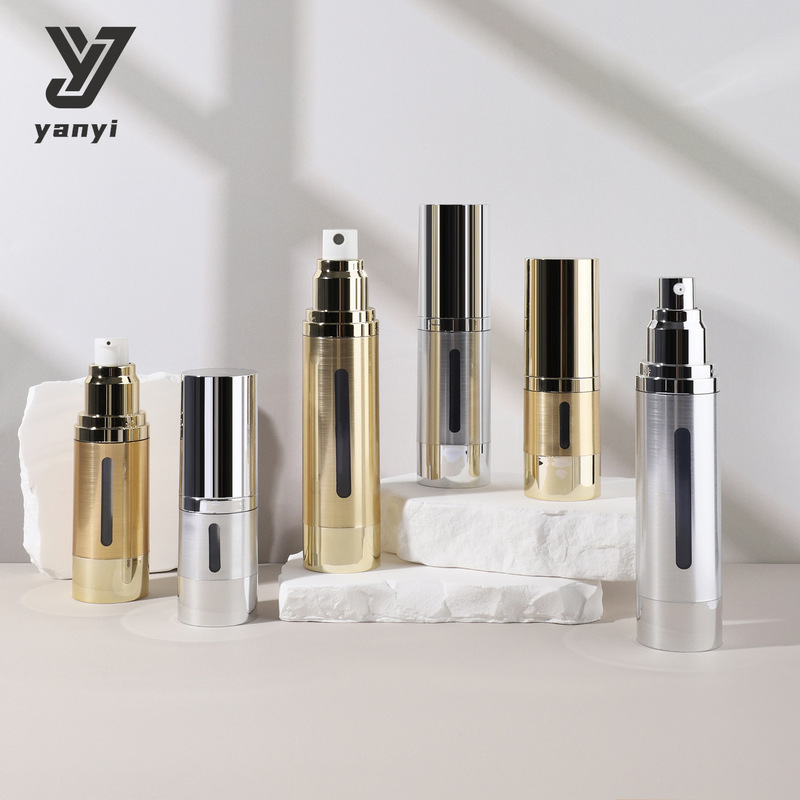 In-Stock 15ml 30ml 50ml Windowed Brushed Electroplated Vacuum Bottle Press Skincare Vacuum Dispensing Lotion Bottle In-Stock 15ml 30ml 50ml Windowed Brushed Electroplated Vacuum Bottle Press Skincare Vacuum Dispensing Lotion Bottle