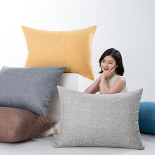 北欧风加厚亚麻纯色70大抱枕腰靠床头软包60靠垫沙发午睡靠枕腰枕