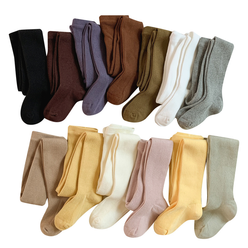 2024 primavera y otoño nuevas polainas para niñas bebé a pantimedias para niños transpirables medias de una pieza coreanas