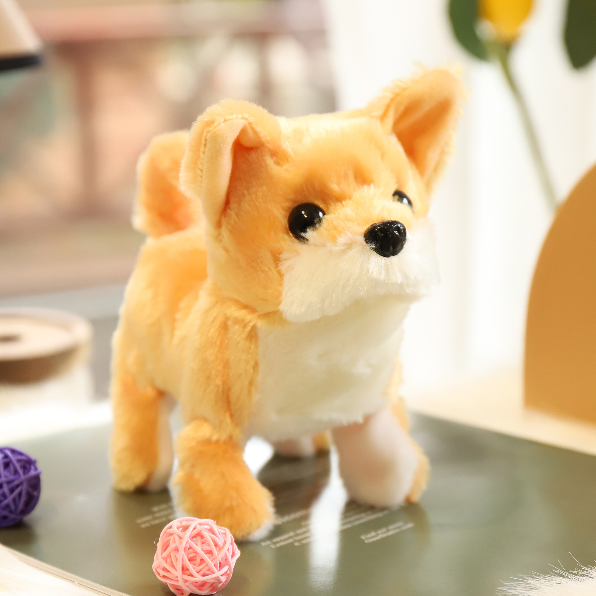 Juguete de simulación para niños perro eléctrico 1-3 peluche conejito gato mascota puesto peluche electrónico para mascotas