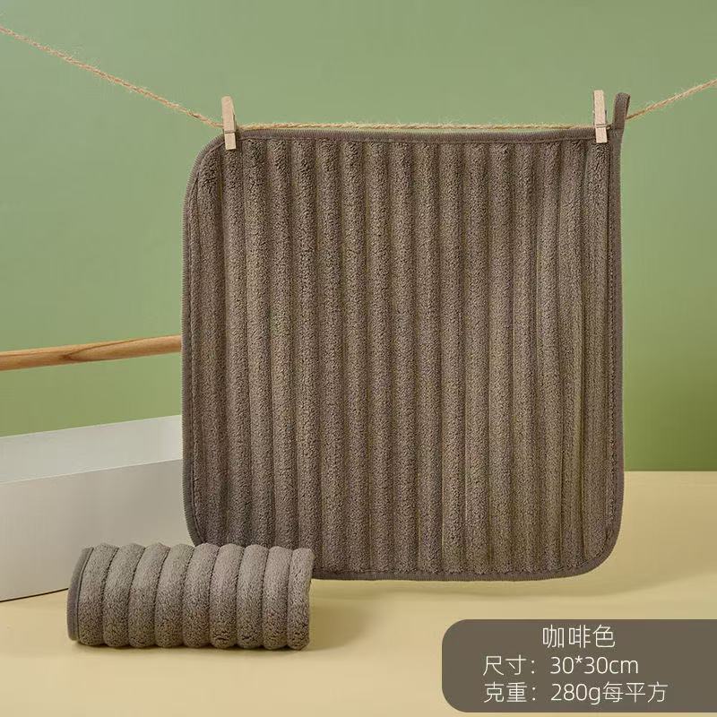 Transfronterizo toallas cuadradas de lana de coral colgadas toallas de cocina toallas de baño suaves absorbentes de agua no caen toallas secas veloces