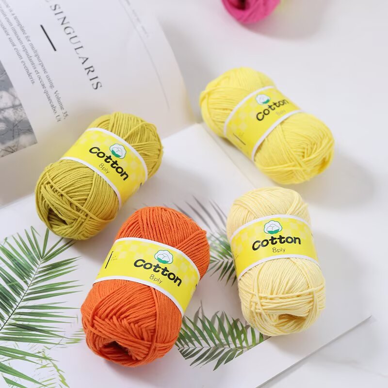 棉纱线25克纯色8股 手编线玩偶钩针线宝宝毛线批发跨境外贸供货