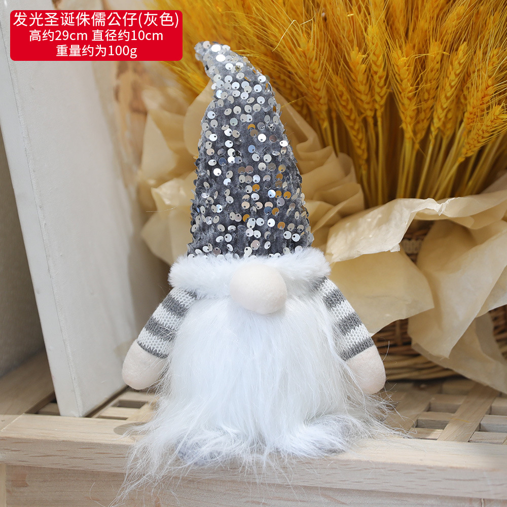 Transfronterizo luminoso Rudolf adornos de Navidad estilo europeo simple muñeca de tela Santa Claus/muñeco de nieve