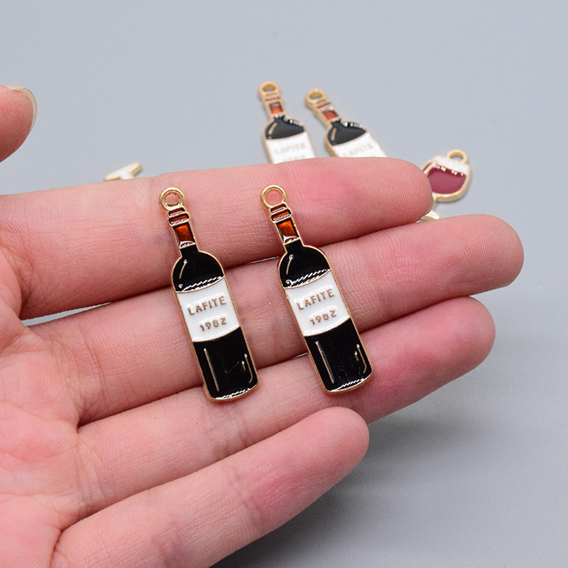 8g Weight Pendant Jewelry Making Type DIY Jewelry Accessories, Earrings, Keychain, Necklace Classification 10 Pieces Quantity Alloy Material Bottle, Wine Glass, Wine Bottle Pattern Simple Style, Classic Style Style Enamel, Stoving Varnish, Stoving Varnish Craft 10 Pieces Alloy Bottle Wine Glass Wine Bottle Pendant DIY Jewelry Accessories Earrings Keychain 1