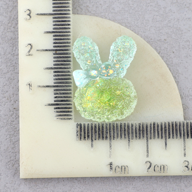 発光グラデーションウサギの蝶ネクタイ樹脂アクセサリークリーム接着剤手作り材料パッケージ DIY 子供の帽子ヘアアクセサリー
